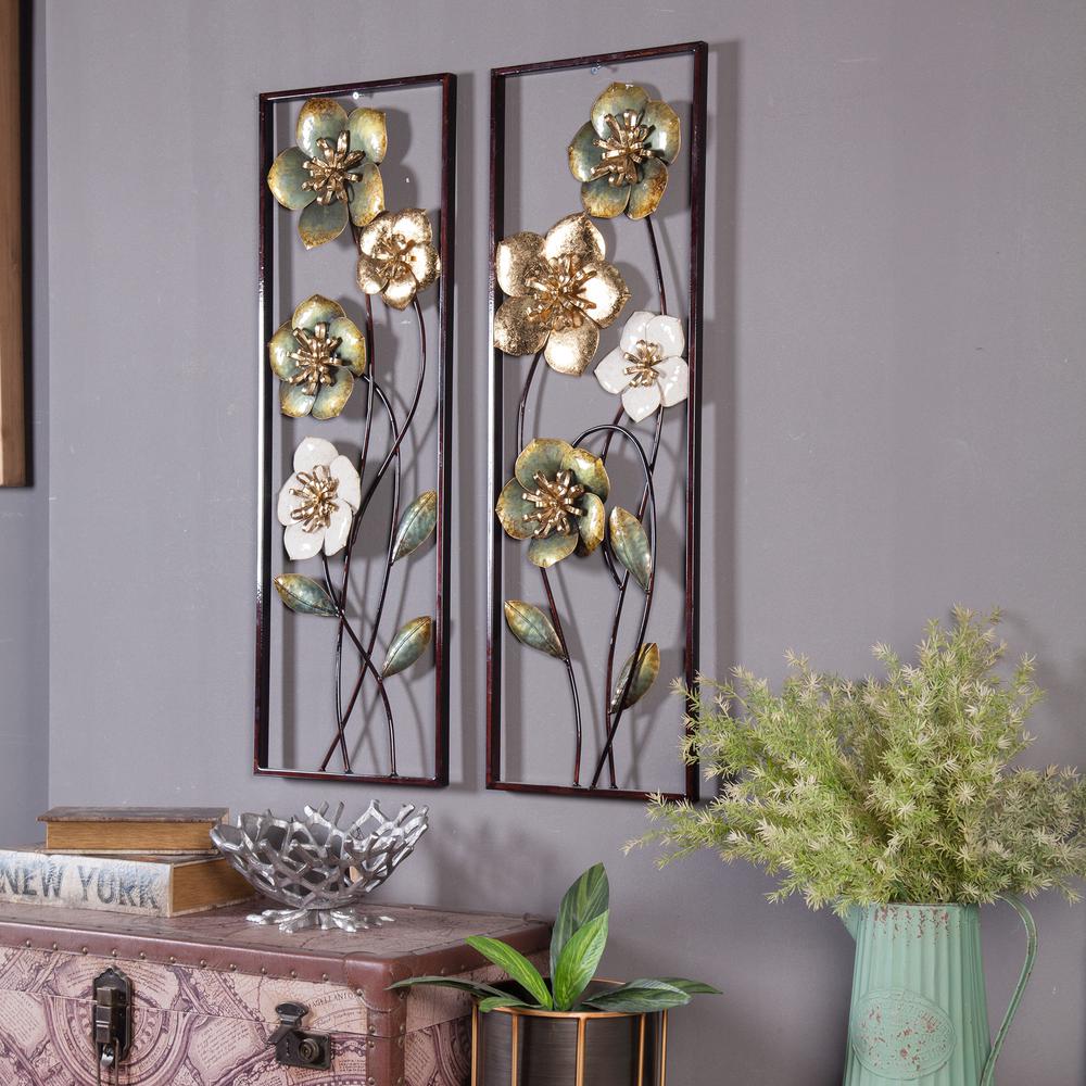 2pc Metal Flowers Wall Decor. Picture 10