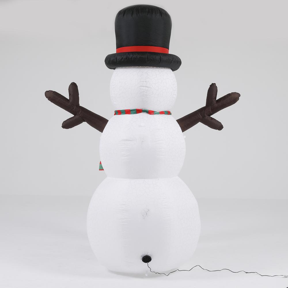 8Ft Snowman Inflatable with Flashing Disco LED Lights. Picture 6