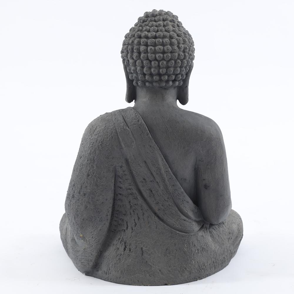 LuxenHome Gray MgO Meditating Buddha Outdoor Statue. Picture 8