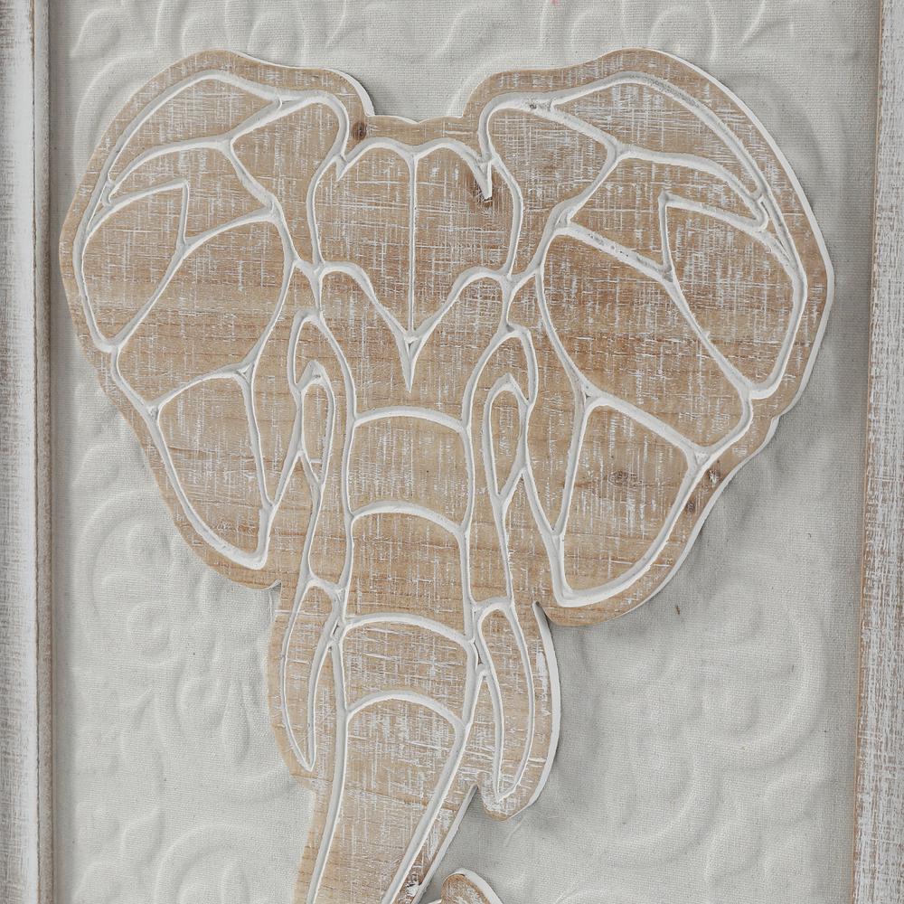 Framed Wood and Metal Elephant Wall Decor. Picture 3