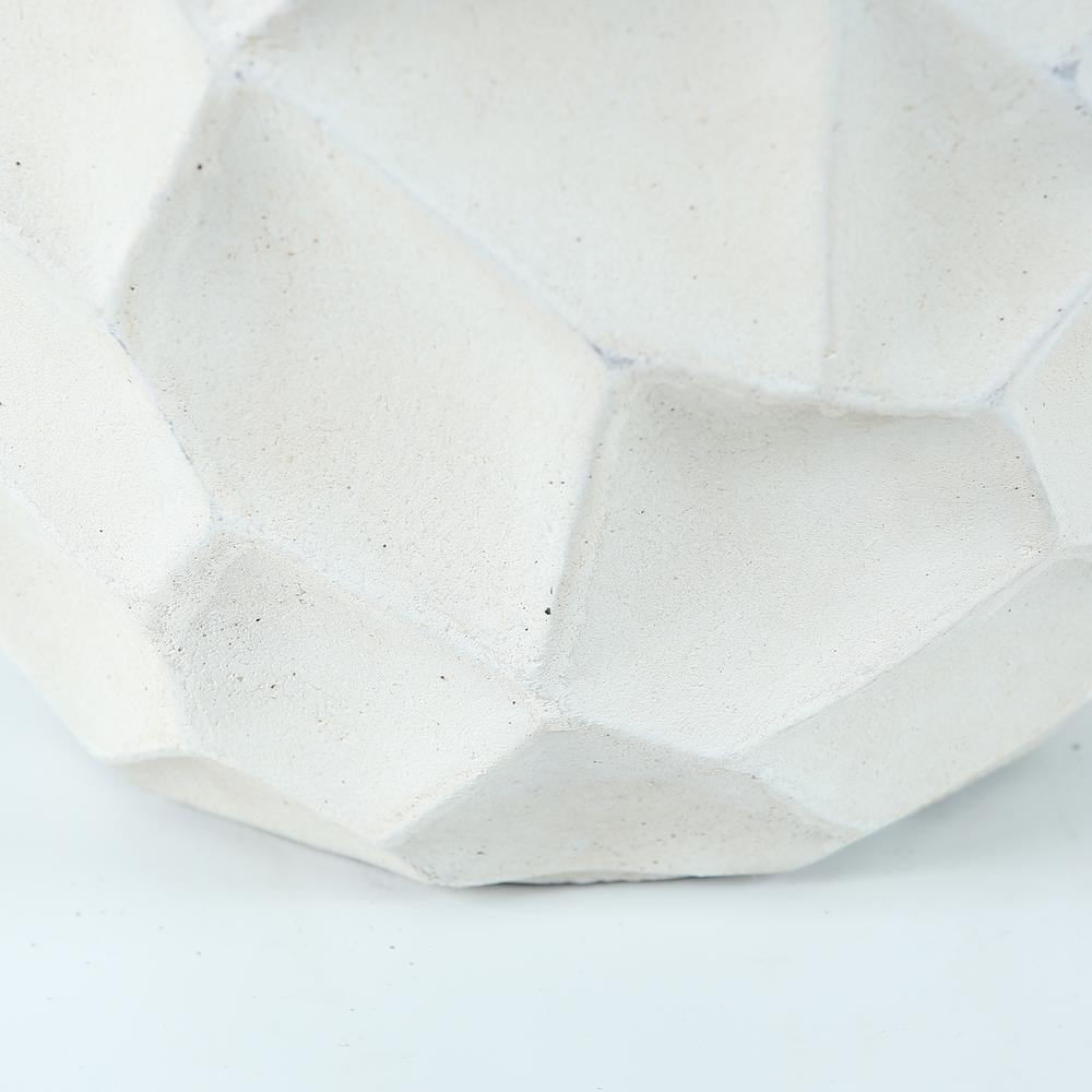 White MgO 22.4in. H White Geometric Pattern Round Tall Planter. Picture 8