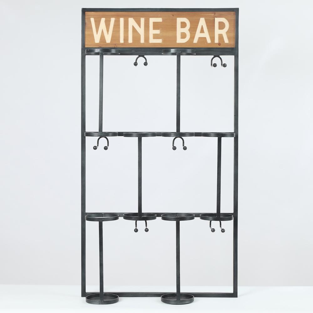 Wine Bottle and Glass Wall Holder. Picture 1