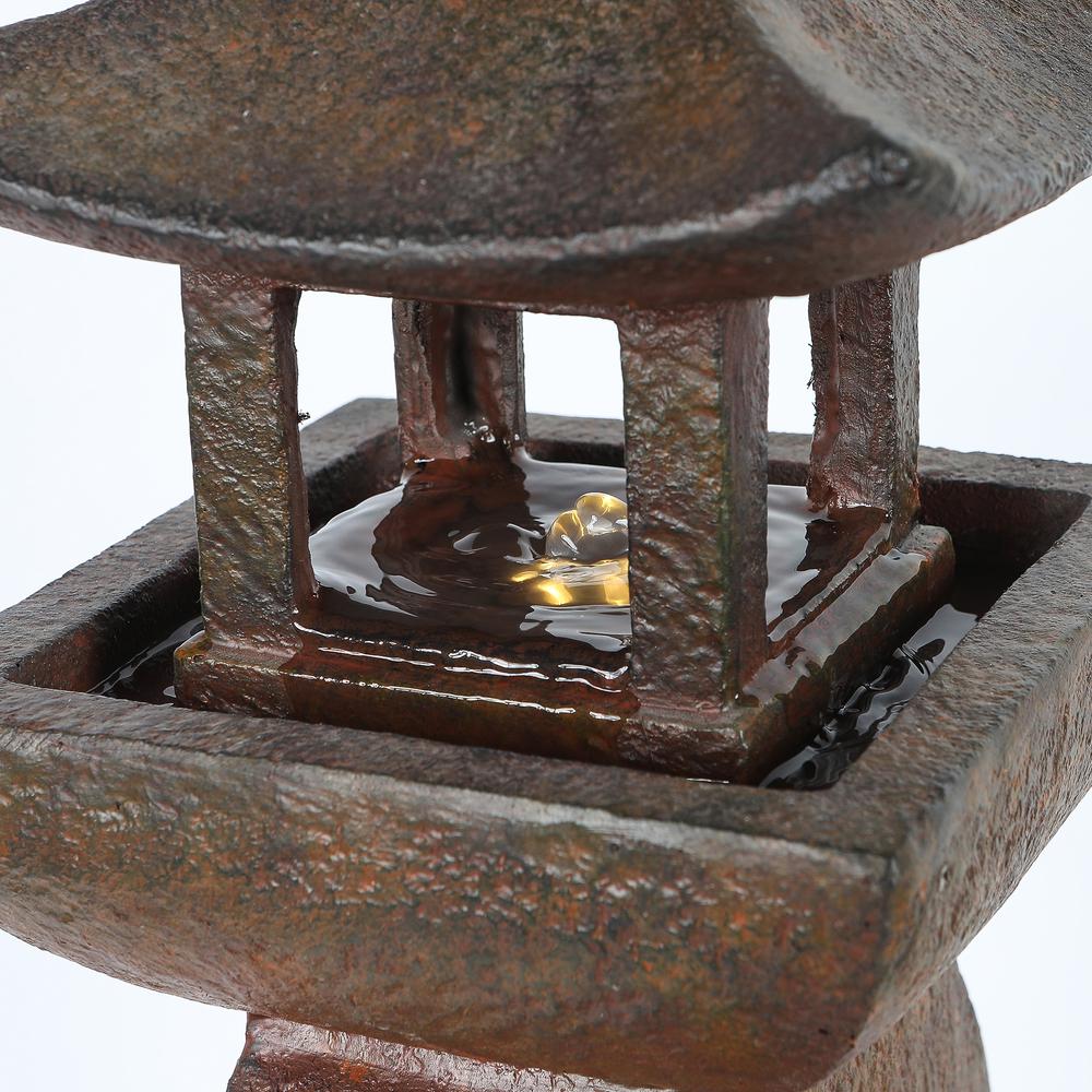 Asian Pagoda Fountain with LED Light. Picture 7