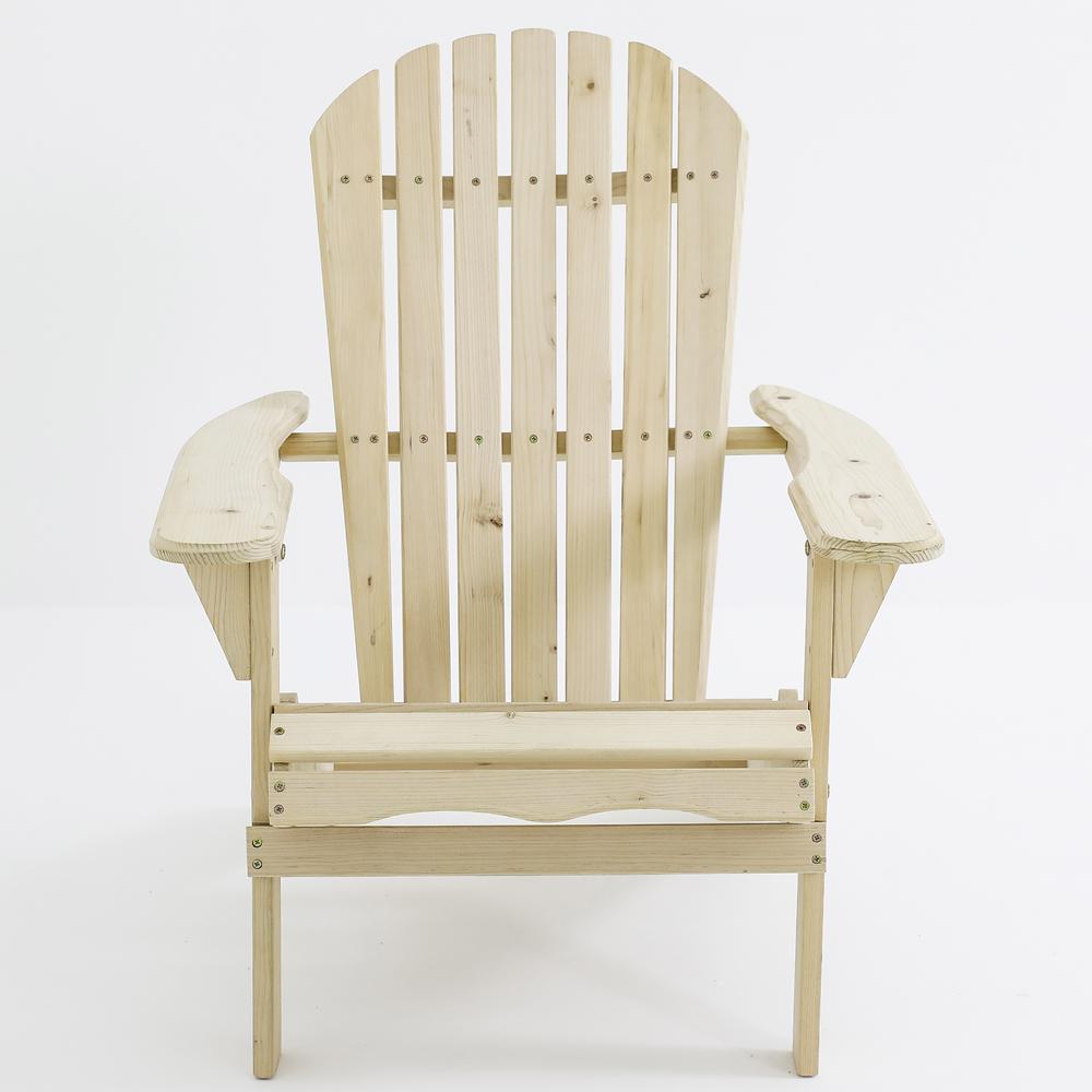 Natural Wood Adirondack Chair. Picture 4
