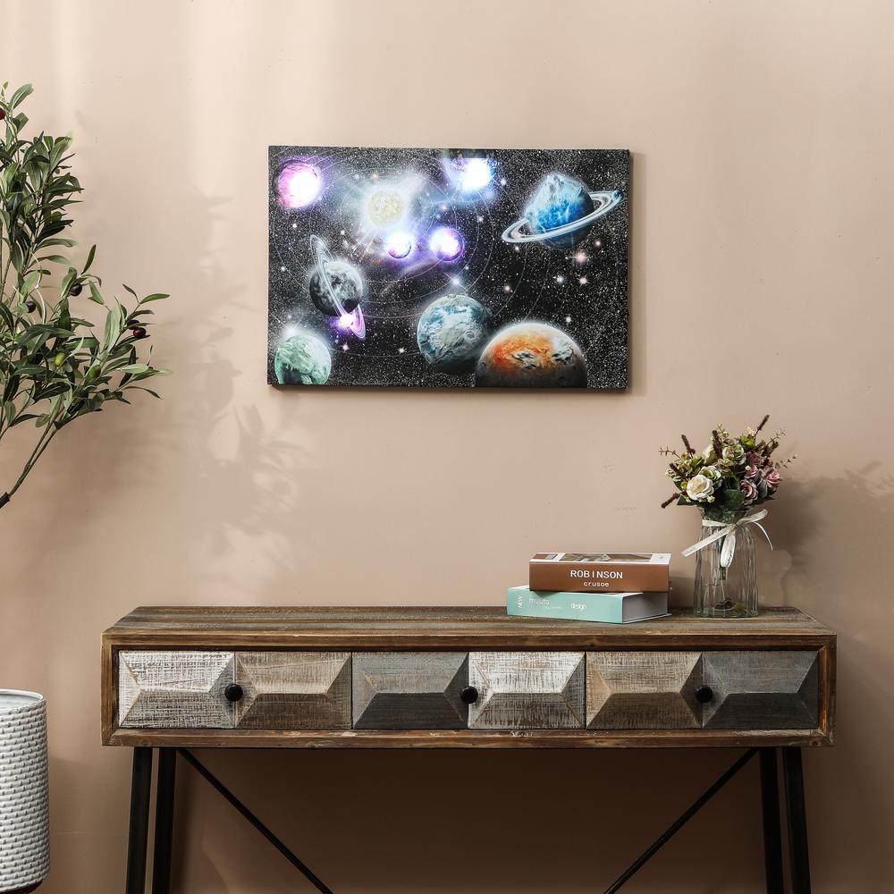 Galaxy Canvas Print with LED Lights. Picture 2