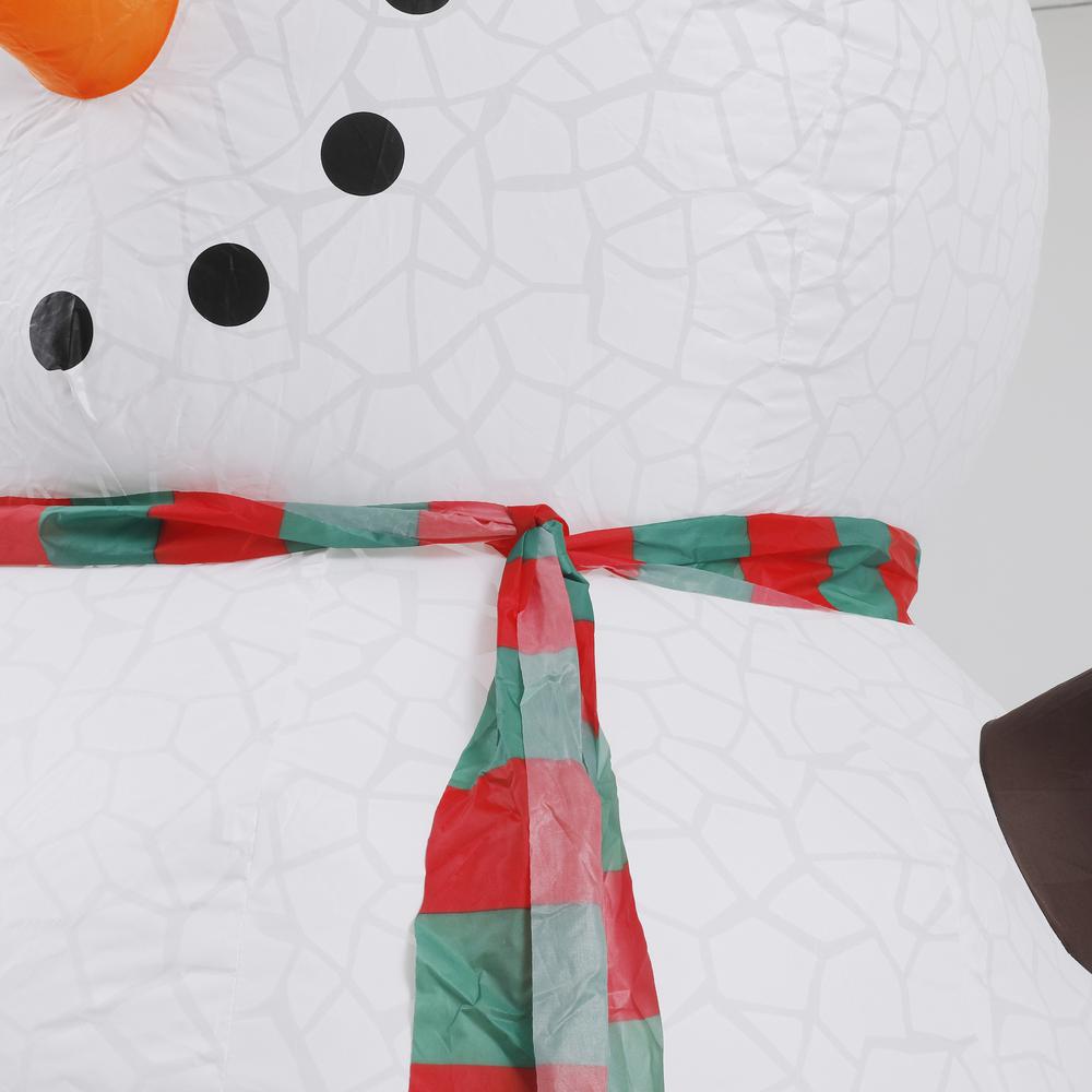 8Ft Snowman Inflatable with Flashing Disco LED Lights. Picture 3