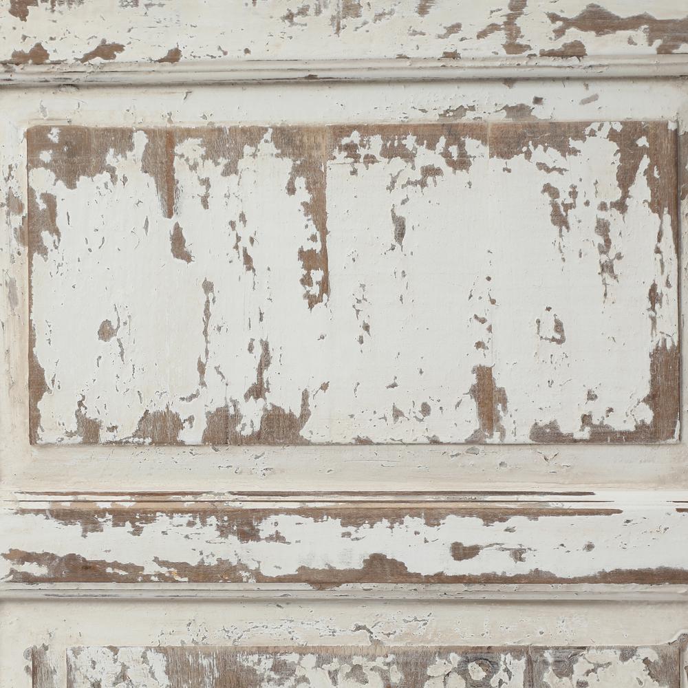 Distressed White Wood Farmhouse Door Wall Mirror. Picture 3