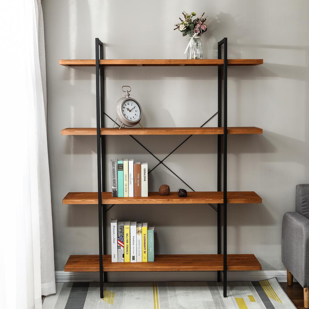 66.5in. H 4-Tier Wood Etagere Bookcase. Picture 2