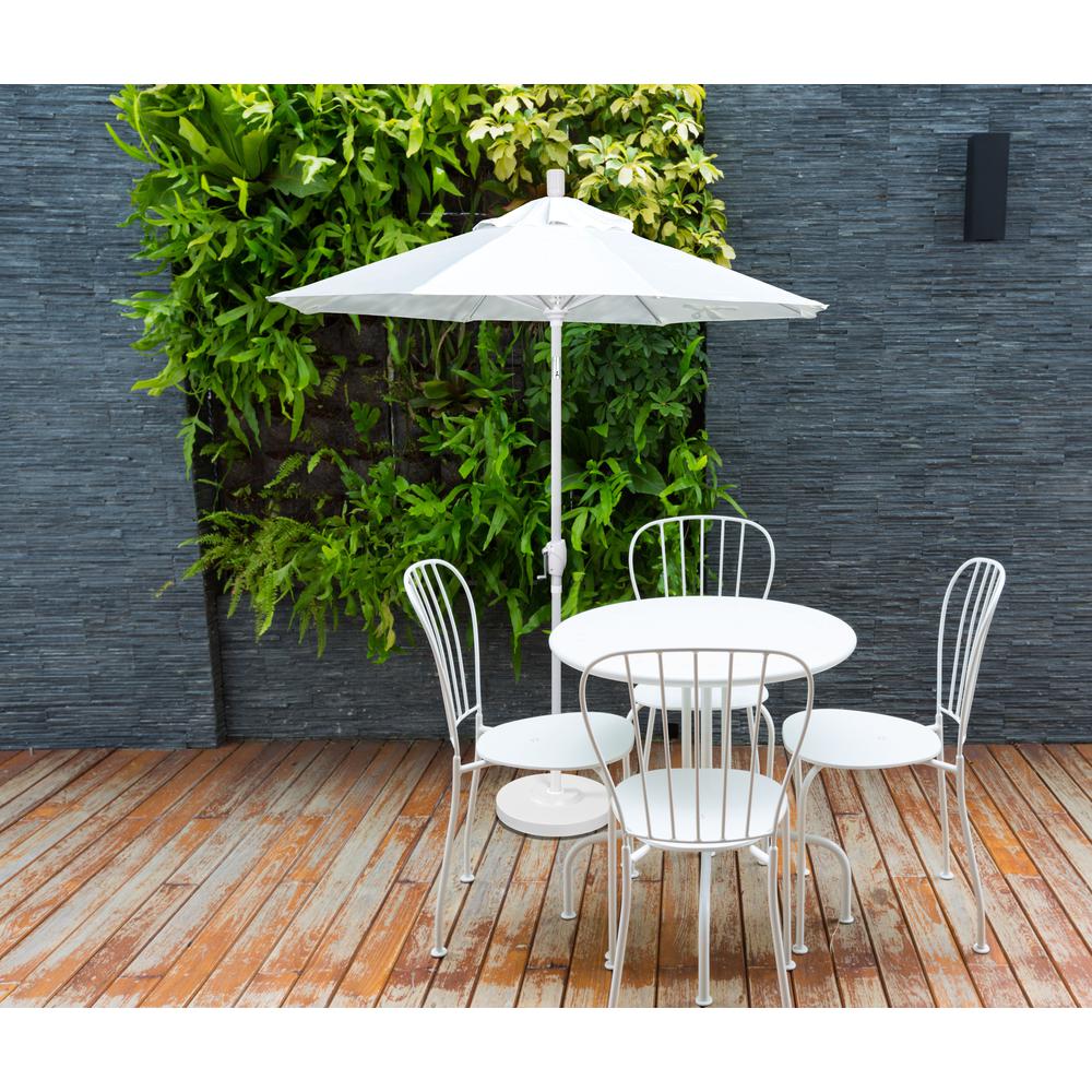 7.5' Pacific Trail Series Patio Umbrella With Matted White Aluminum Pole Aluminum Ribs Push Button Tilt Crank Lift With Olefin Navy Fabric. Picture 2