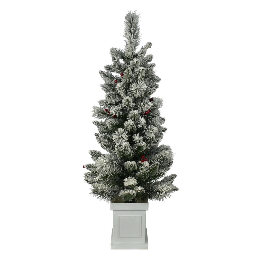 4 ft. Pre-Lit and Flocked Artificial Christmas Tree. Picture 3