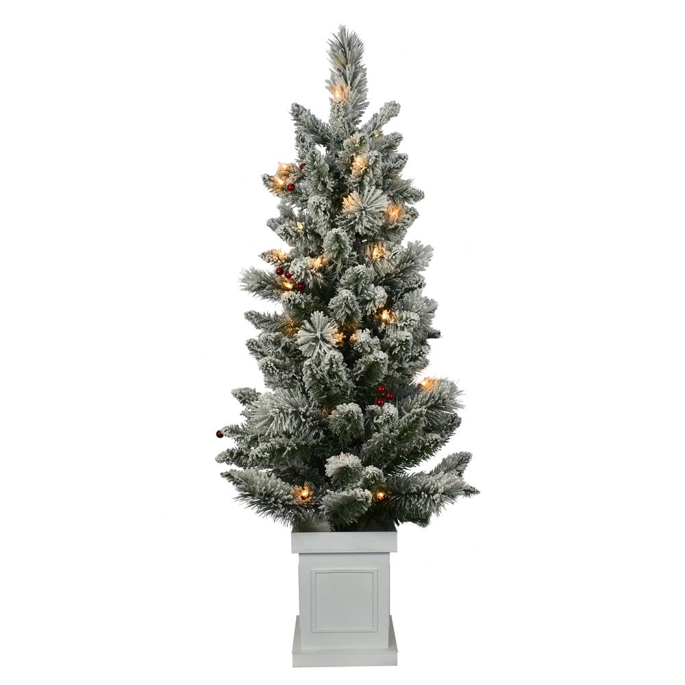 4 ft. Pre-Lit and Flocked Artificial Christmas Tree. Picture 2
