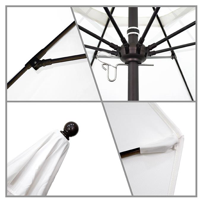 7.5' Venture Series Patio Umbrella With Matted White Aluminum Pole Fiberglass Ribs Push Lift With Pacifica Purple Fabric. Picture 2