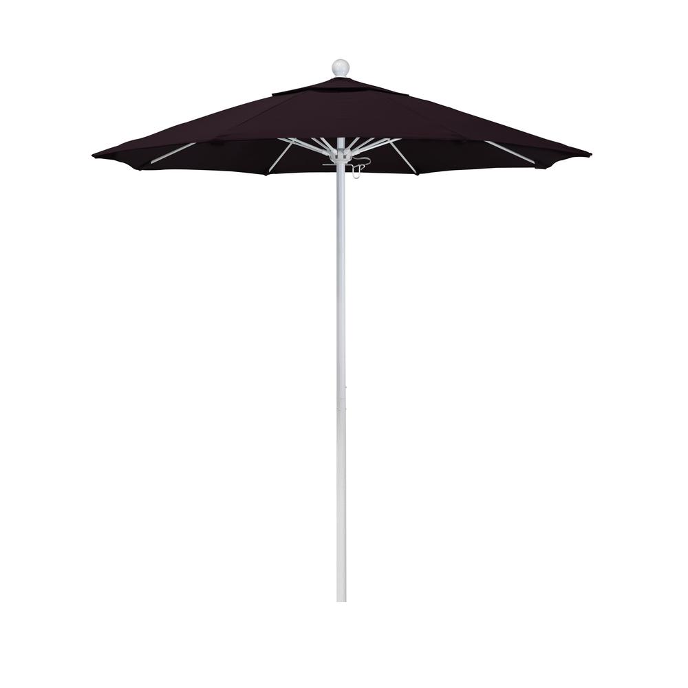 7.5' Venture Series Patio Umbrella With Matted White Aluminum Pole Fiberglass Ribs Push Lift With Pacifica Purple Fabric. The main picture.