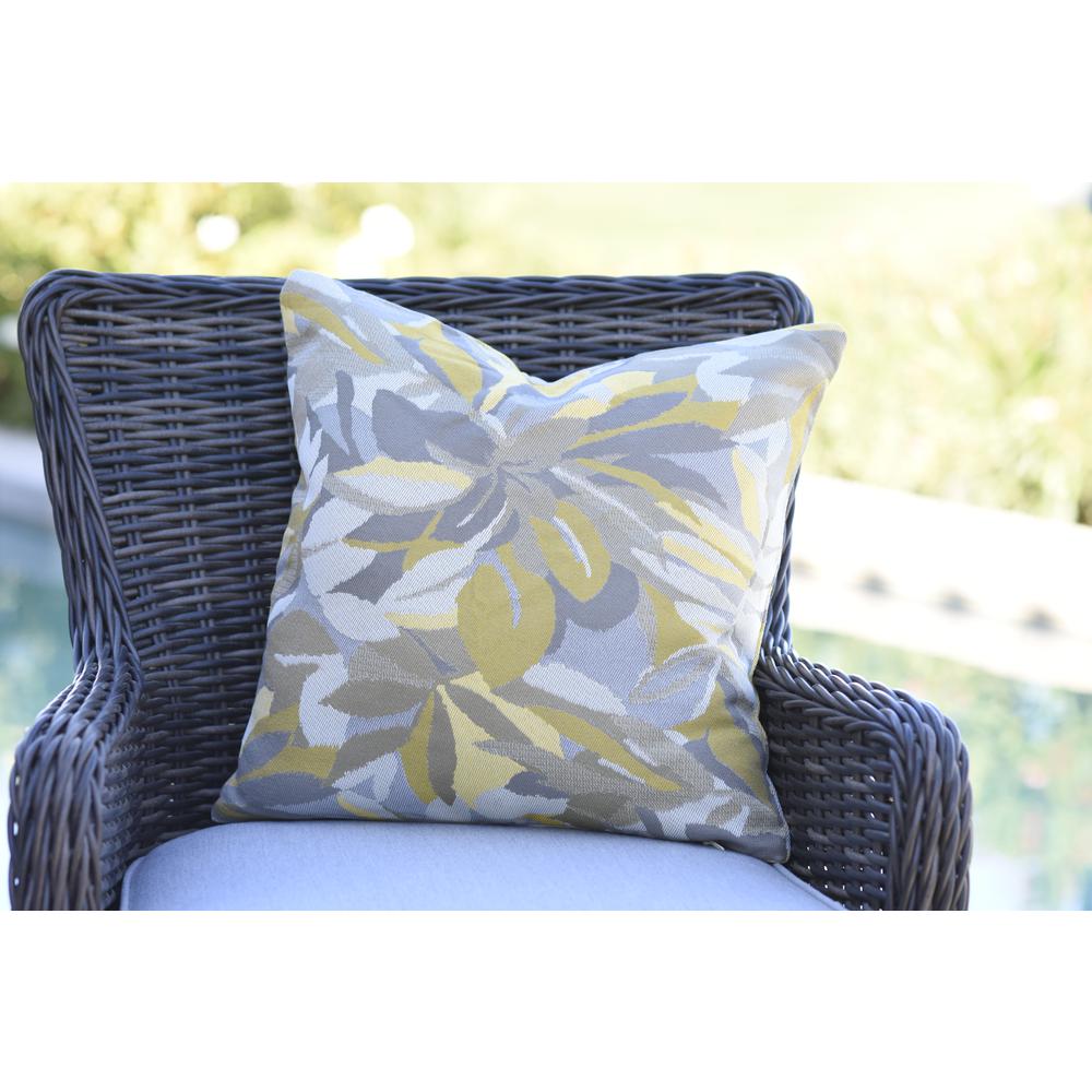 18"x18"  Pacifica Accent  Throw Pillow by in Dewey Yellow. Picture 2