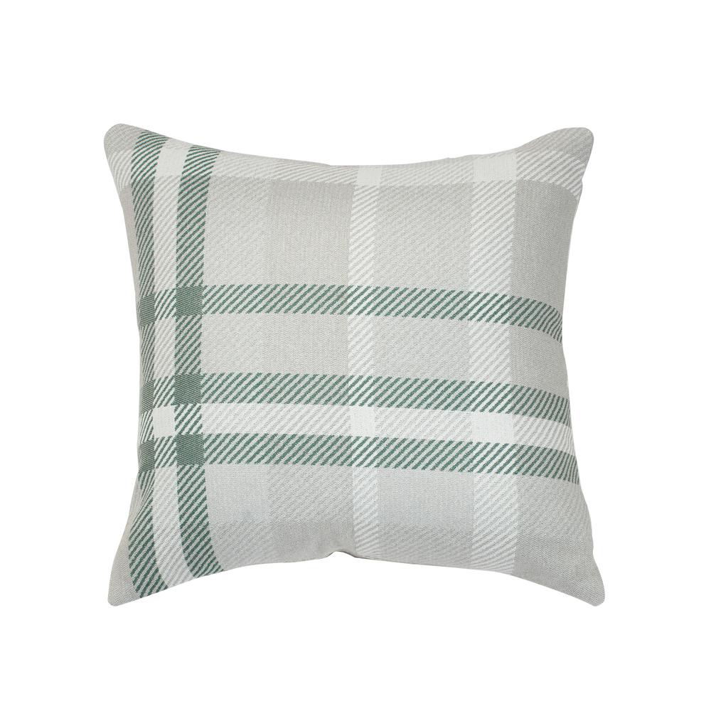 18"x18"  Pacifica Accent  Throw Pillow by in Tartan Jade. Picture 1