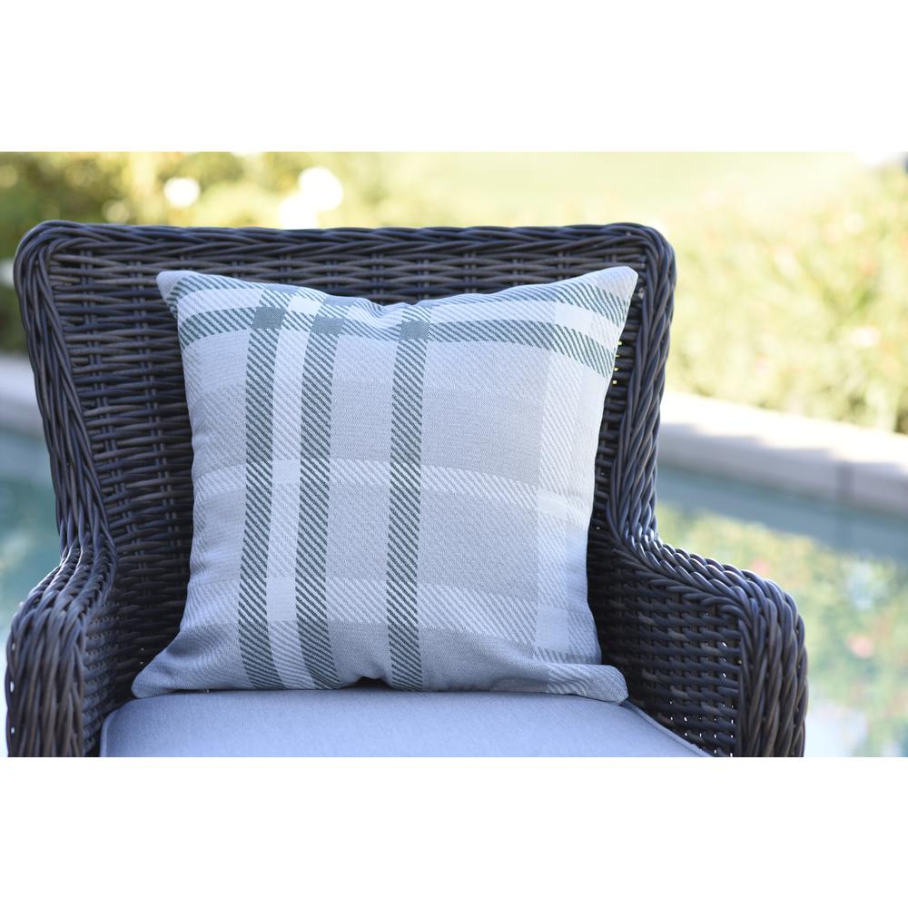 18"x18"  Pacifica Accent  Throw Pillow by in Tartan Jade. Picture 2