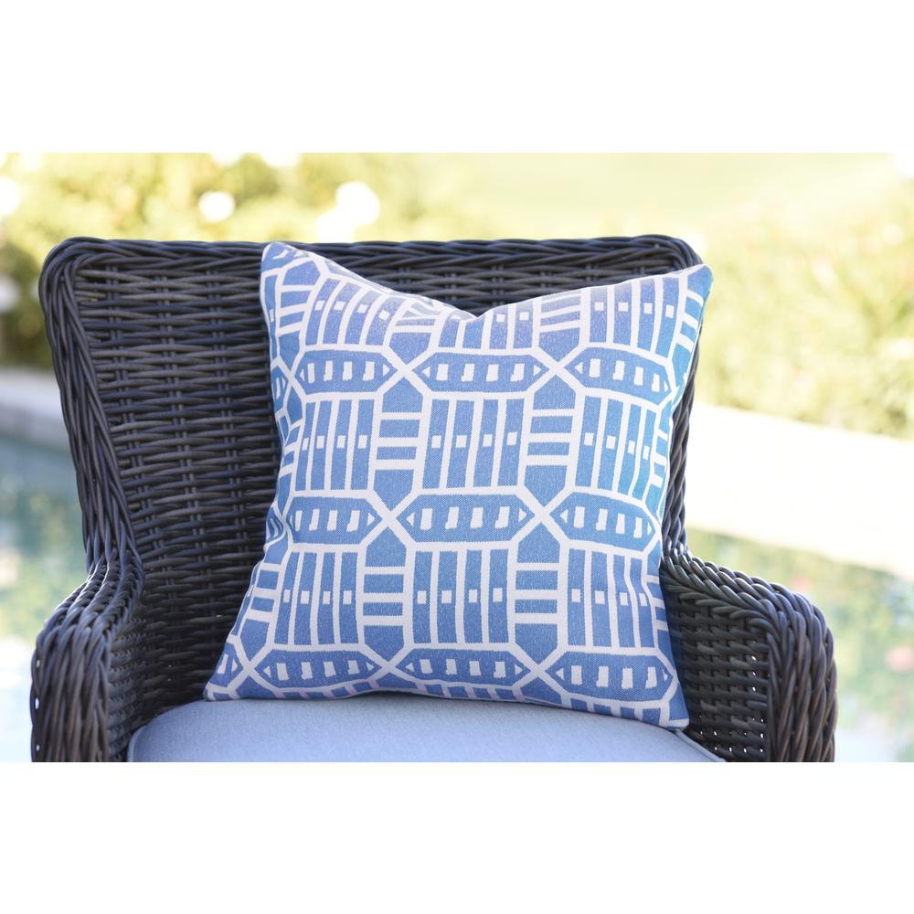 18"x18"  Pacifica Accent  Throw Pillow by in Roland Blue. Picture 2