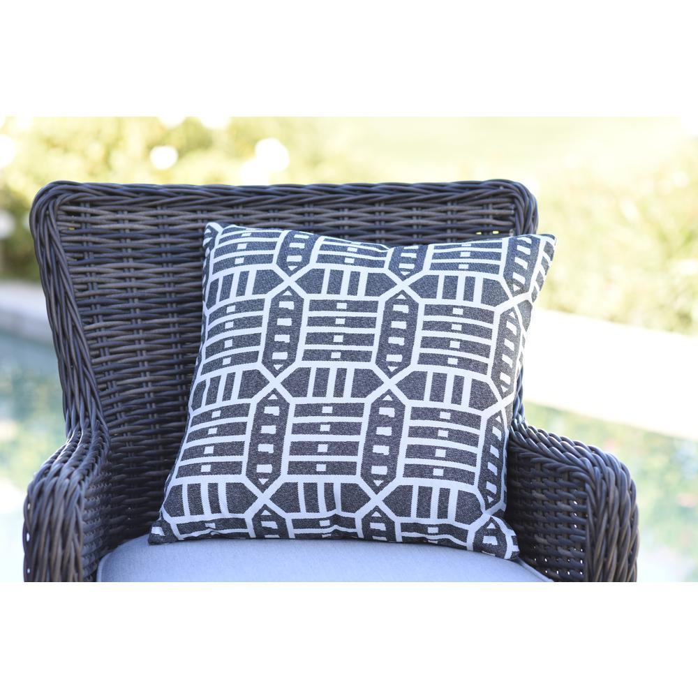 18"x18"  Pacifica Accent  Throw Pillow by in Roland Charcoal. Picture 2