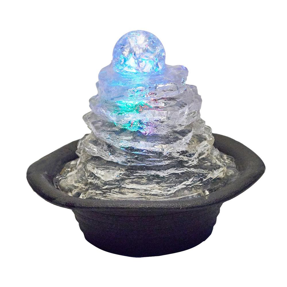 7.50"H Table Fountain With Light. The main picture.