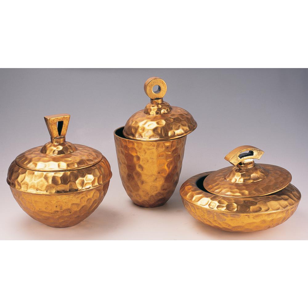 Golden Trinket Boxes (Set Of 3). The main picture.