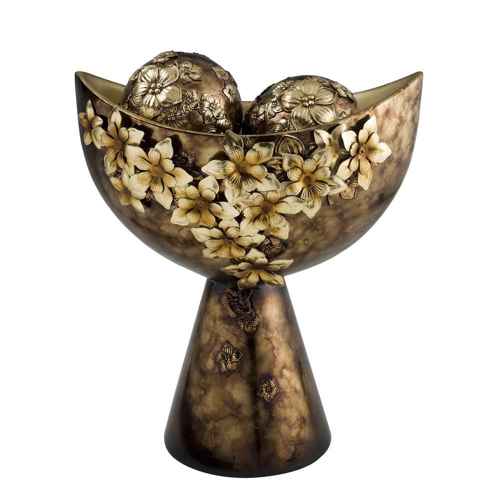 Virgo Orchid Decorative Bowl With Spheres. Picture 1