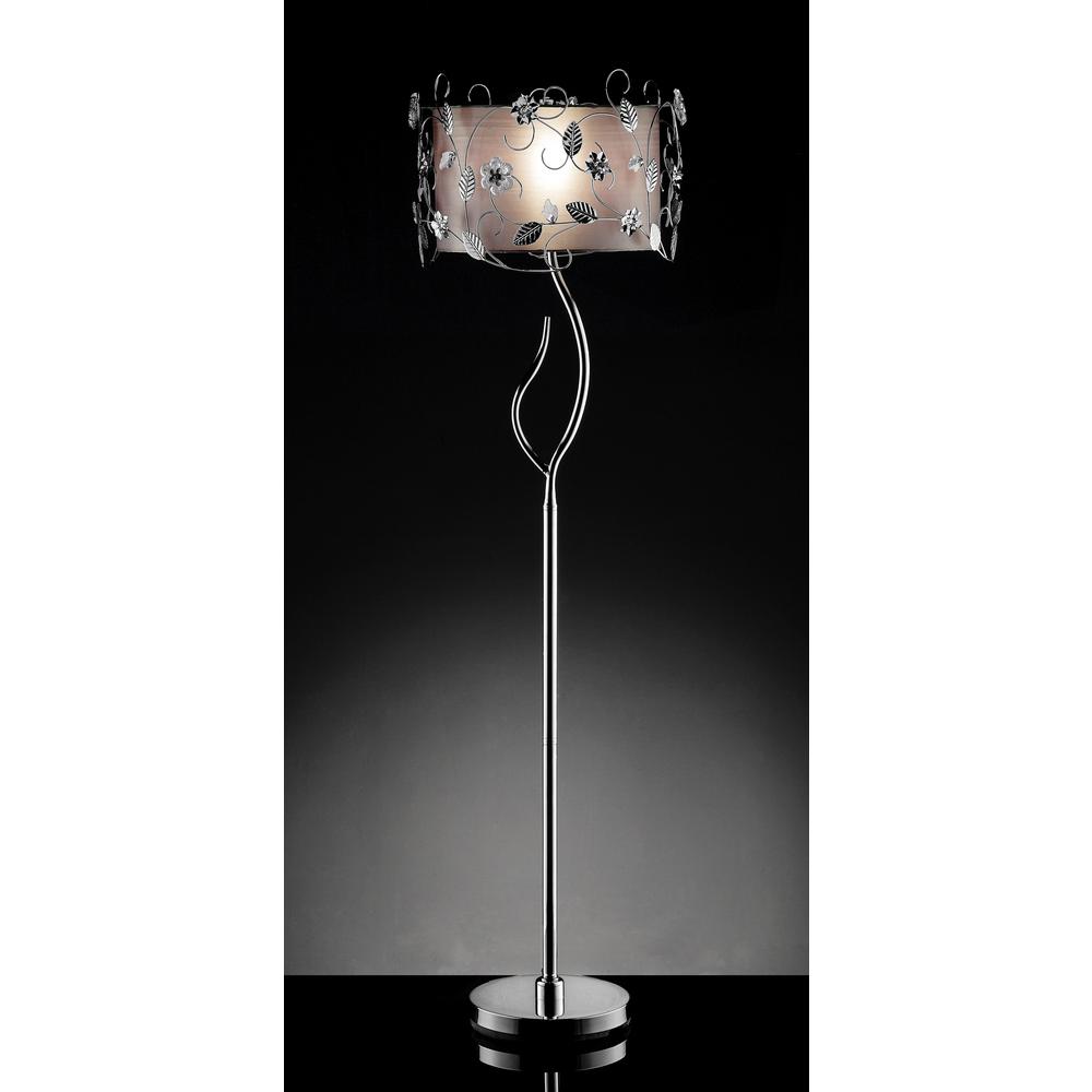Silver Crystal Floor Lamp. Picture 1