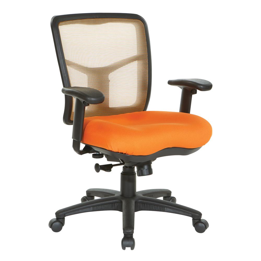 Orange Air Mist Mesh Back Chair with Orange Fabric Seat, 92555-9270. Picture 1