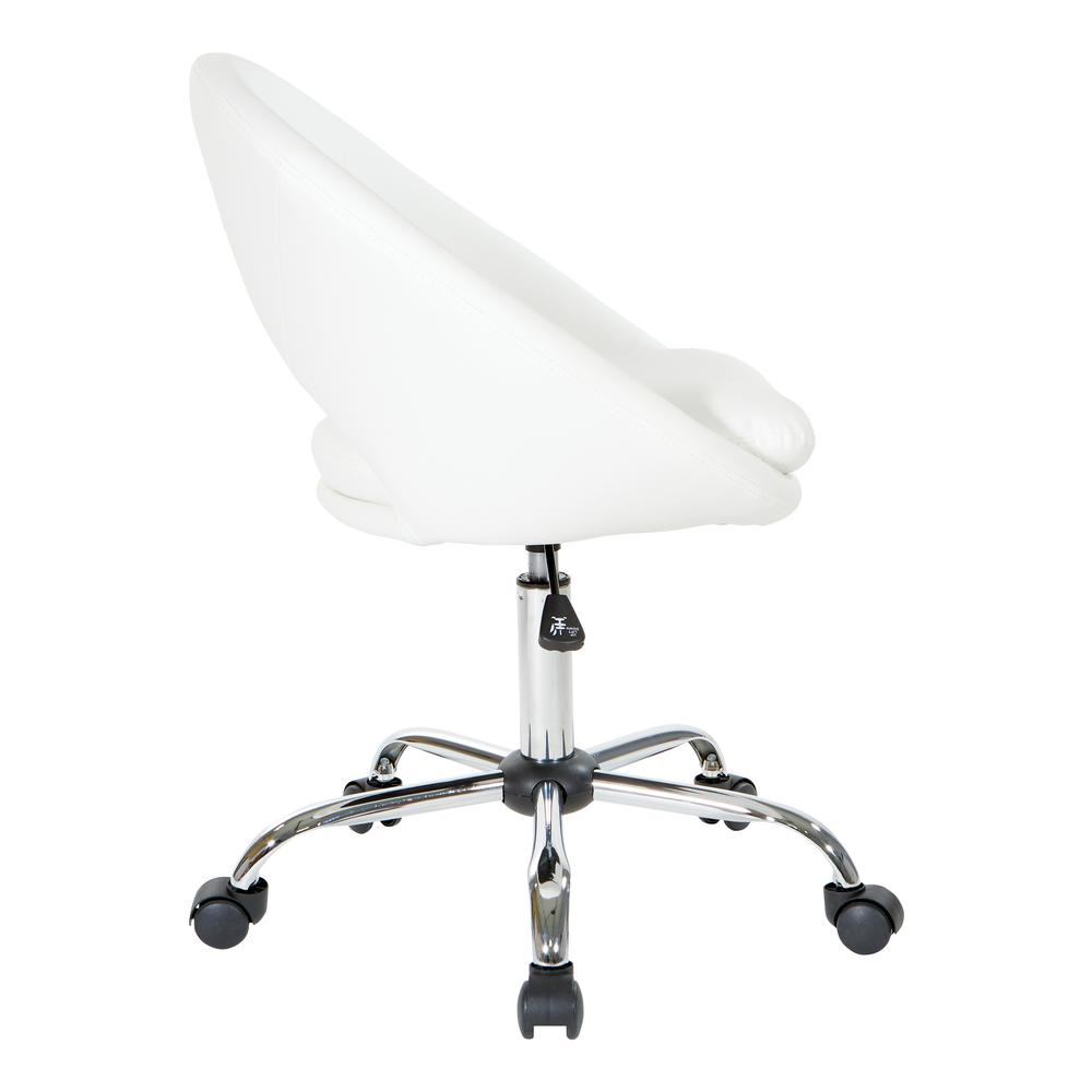 Milo Height Adjustable Home Office Chair in Durable White Faux Leather, ML26SA-W32. Picture 3