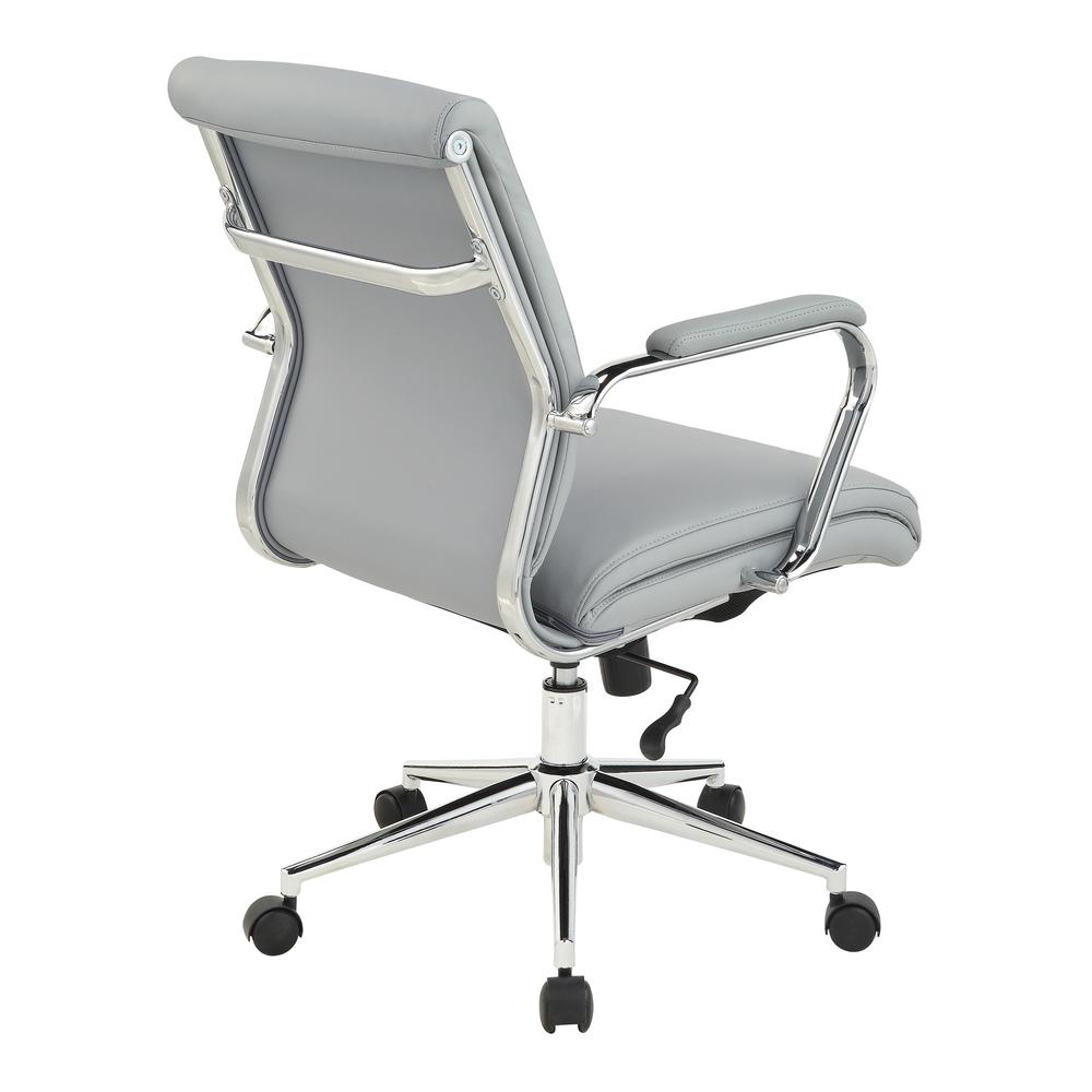 Mid Back Manager's Chair with Dillon Steel Antimicrobial Fabric and Chrome Base. Picture 5