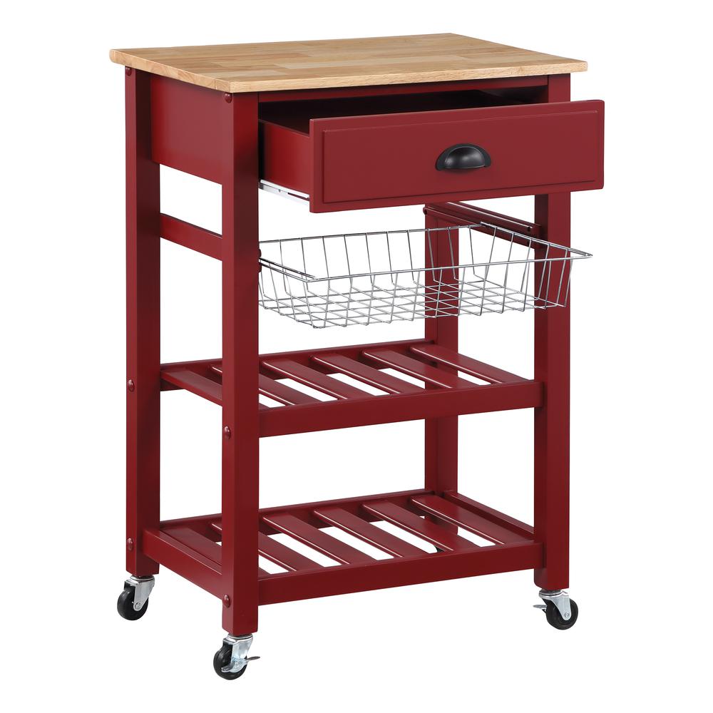 Hampton Kitchen Cart Red. Picture 5