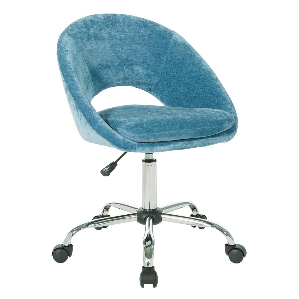 Milo Height Adjustable Home Office Chair in Durable Micro-Fiber Royal Velvet, ML26SA-V19. Picture 1