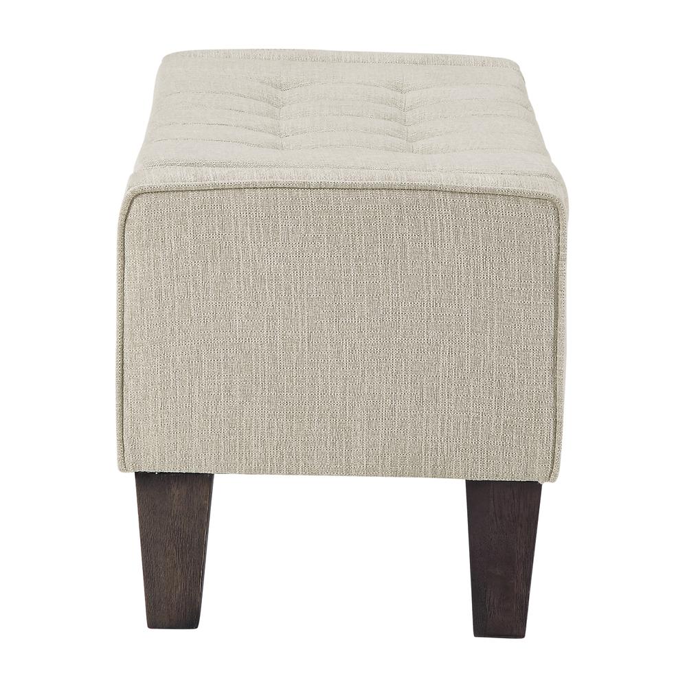 Baytown Storage Bench in Linen Fabric with Grey Washed Leg Finish, SB562-BY6. Picture 4