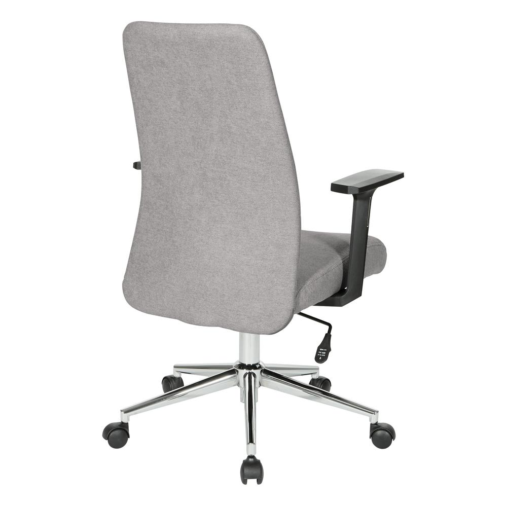 Evanston Office Chair in Fog Fabric with Chrome Base, EVA26-E17. Picture 4