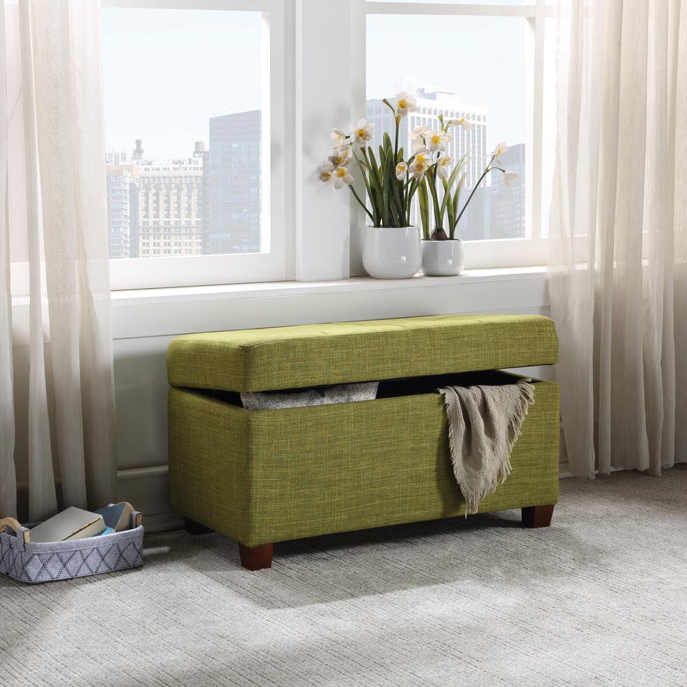 Storage Ottoman in Green Fabric, MET804-M17. Picture 5