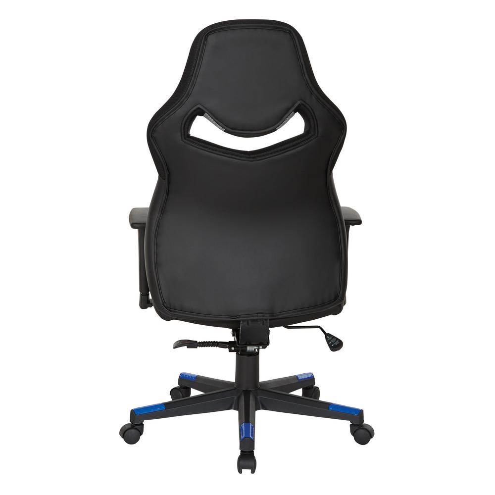 Eliminator Gaming Chair in Faux Leather with Blue Accents, ELM25-BL. Picture 5