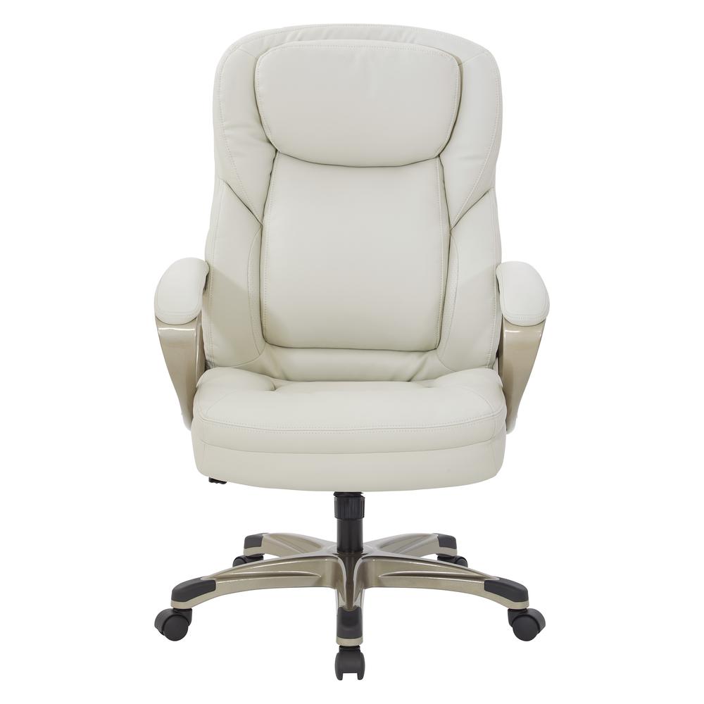 Exec Bonded Lthr Office Chair, Cream / Cocoa. Picture 4