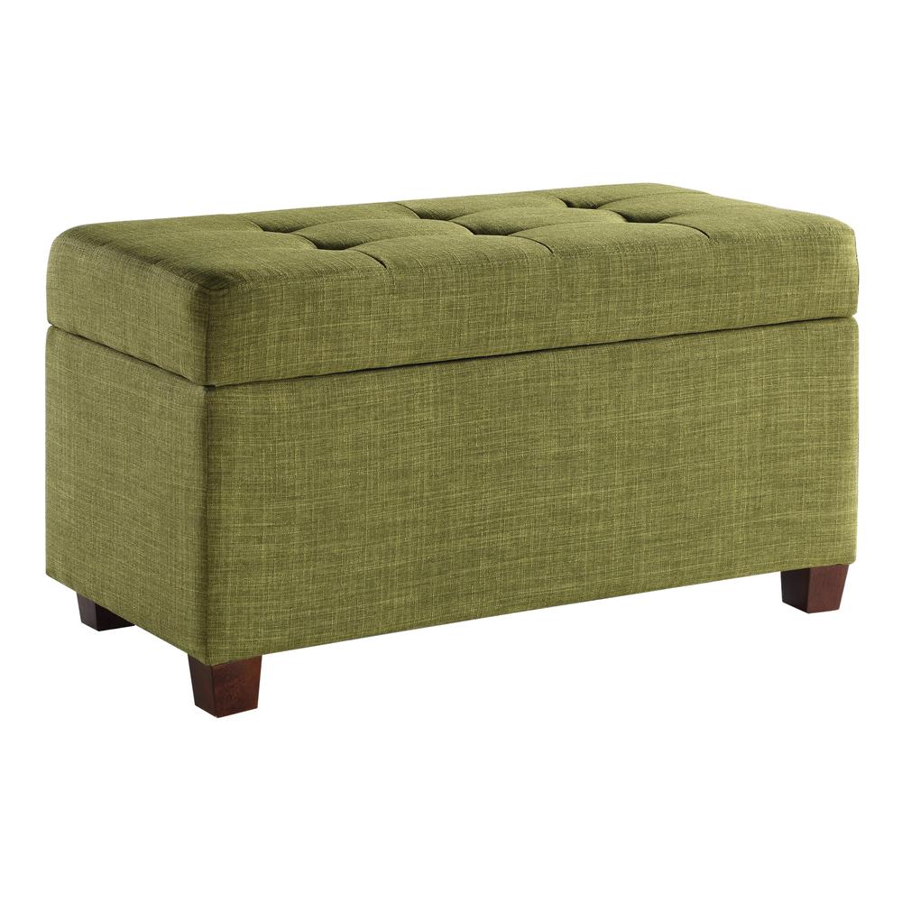 Storage Ottoman in Green Fabric, MET804-M17. Picture 1