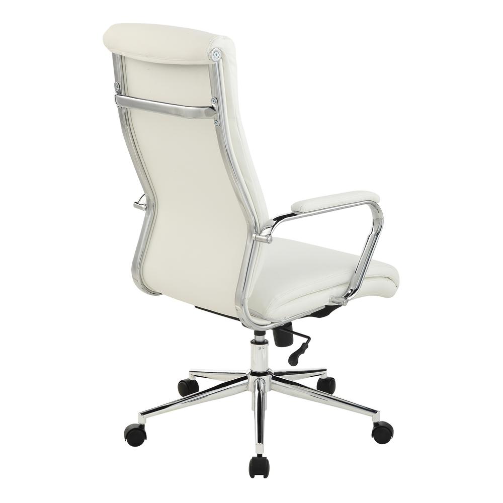 High Back Manager's Chair with Dillon Snow Antimicrobial Fabric and Chrome Base. Picture 5