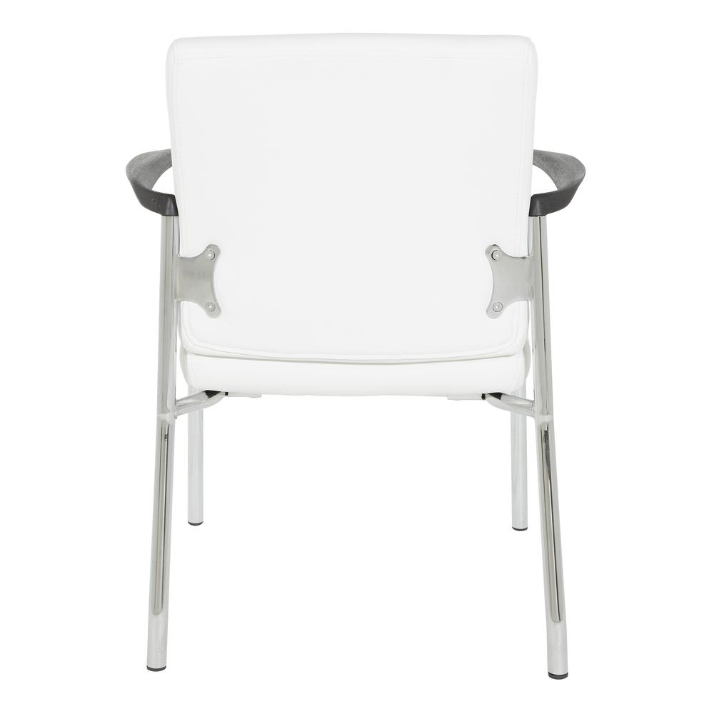 Guest Chair in White Faux Leather with Chrome Frame, FL38610C-U11. Picture 4