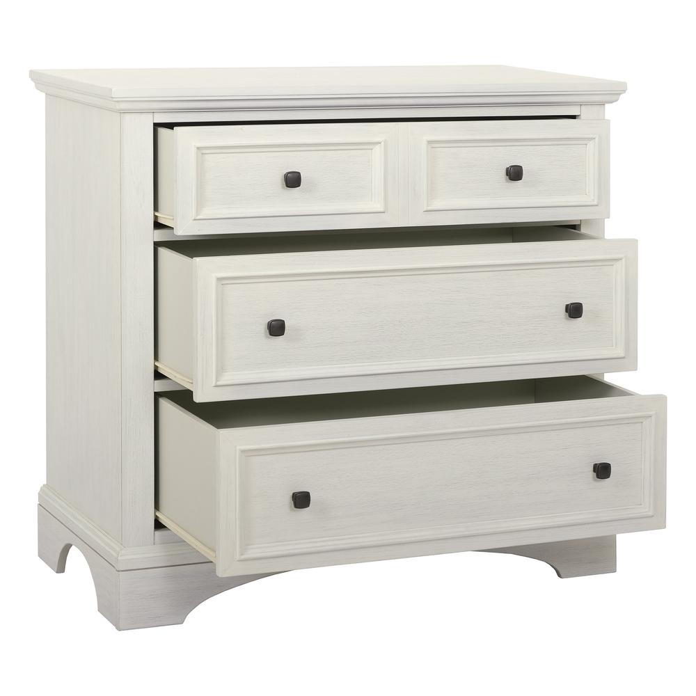 Farmhouse Basics 3 Drawer Chest, Rustic White. Picture 7