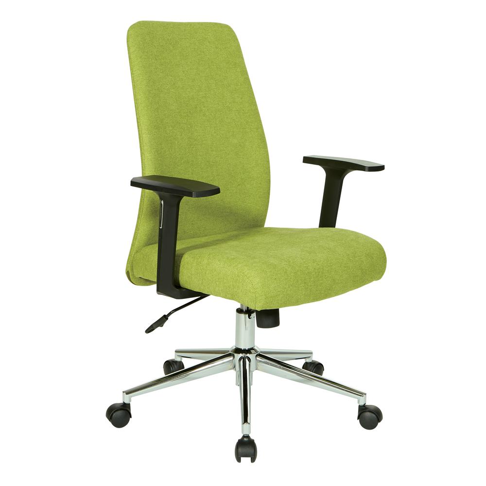 Evanston Office Chair in Basil Fabric with Chrome Base, EVA26-E21. Picture 1