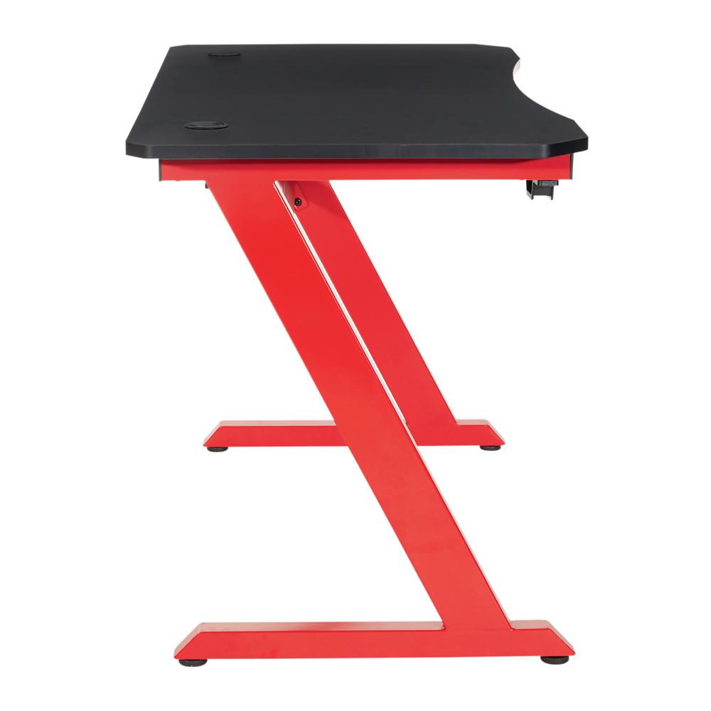 Ghost Battlestation Gaming Desk  in Matte Black Top and Red Legs, GST25-RD. Picture 4