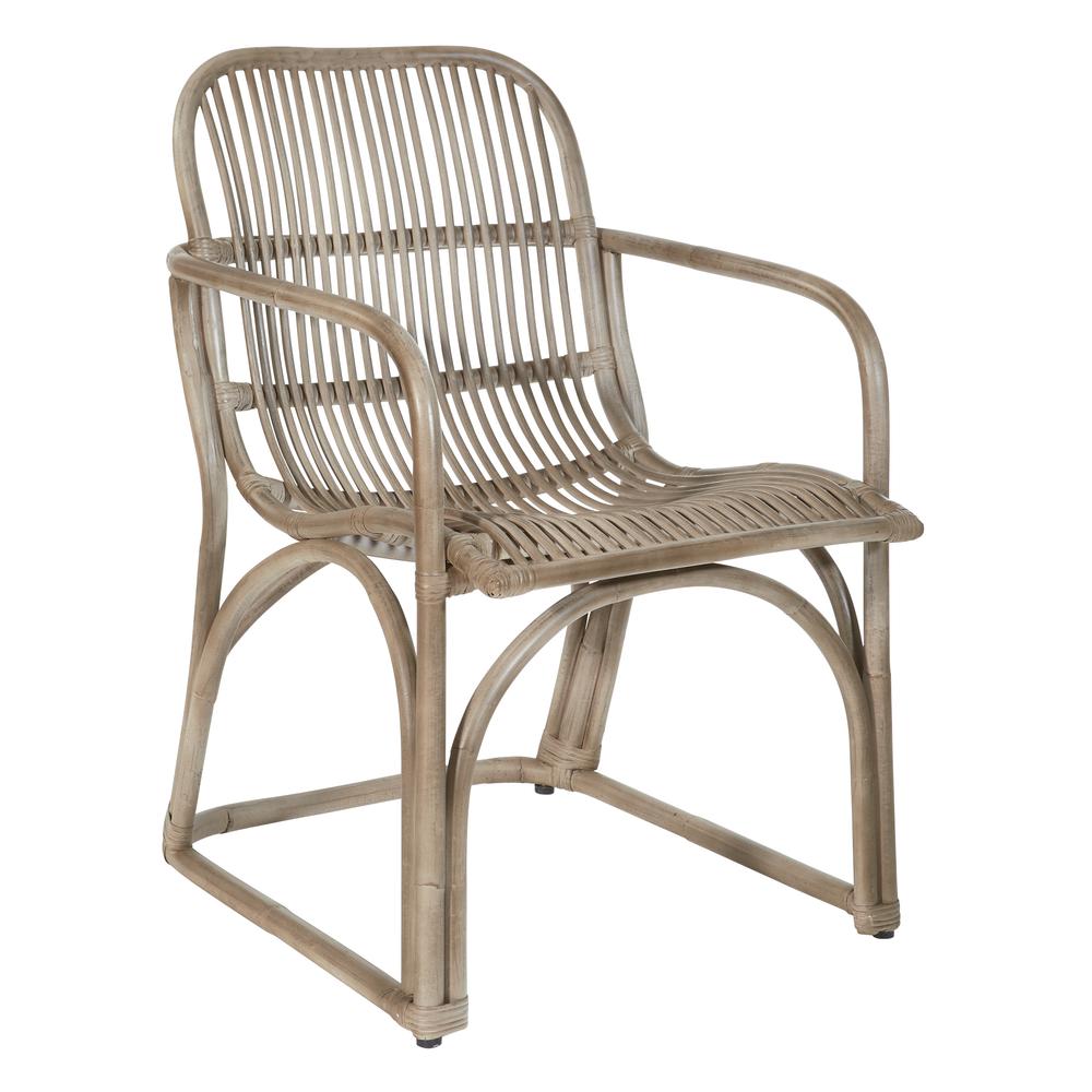 Hastings Chair with Grey Wash Rattan Frame and Sled Base ASM, HAS-GRY. Picture 1