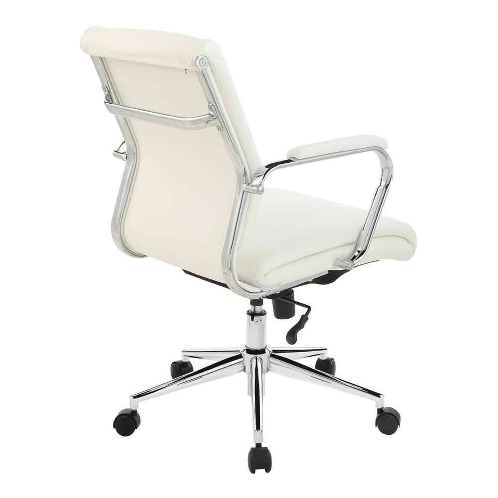Mid Back Manager's Chair with Dillon Snow Antimicrobial Fabric and Chrome Base. Picture 5