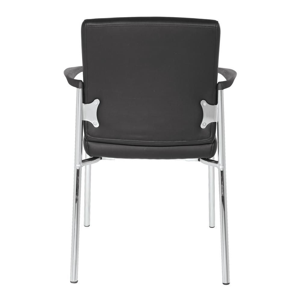 Guest Chair in Black Faux Leather with Chrome Frame, FL38610C-U6. Picture 4