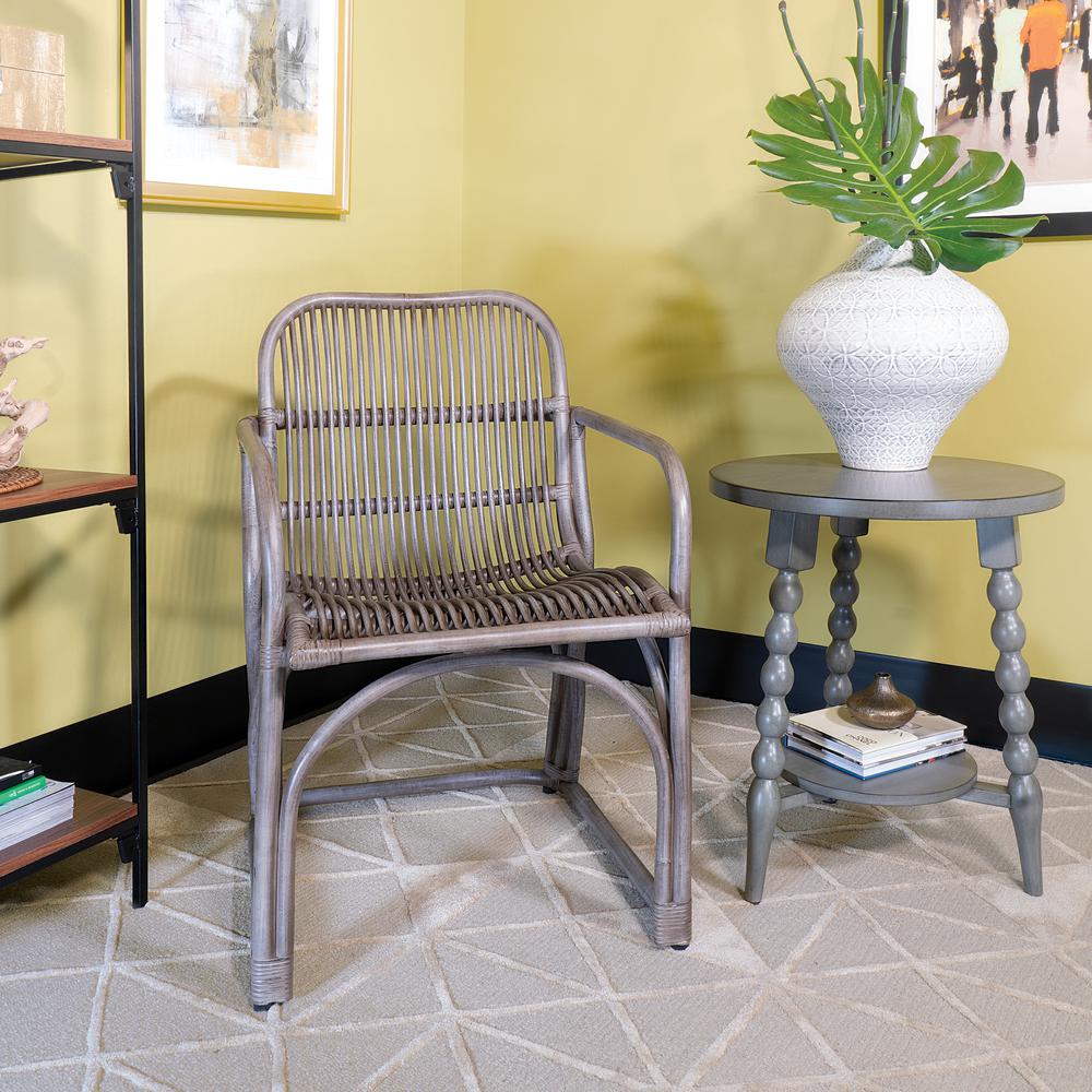 Hastings Chair with Grey Wash Rattan Frame and Sled Base ASM, HAS-GRY. Picture 5
