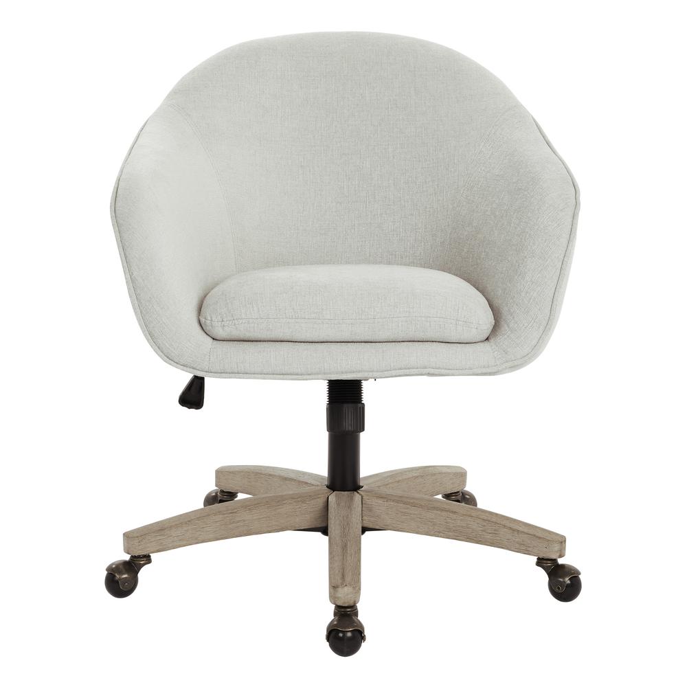 Nora Office Chair in Dove Fabric with Grey Brush Wood Base KD, NRA26-SK329. Picture 2