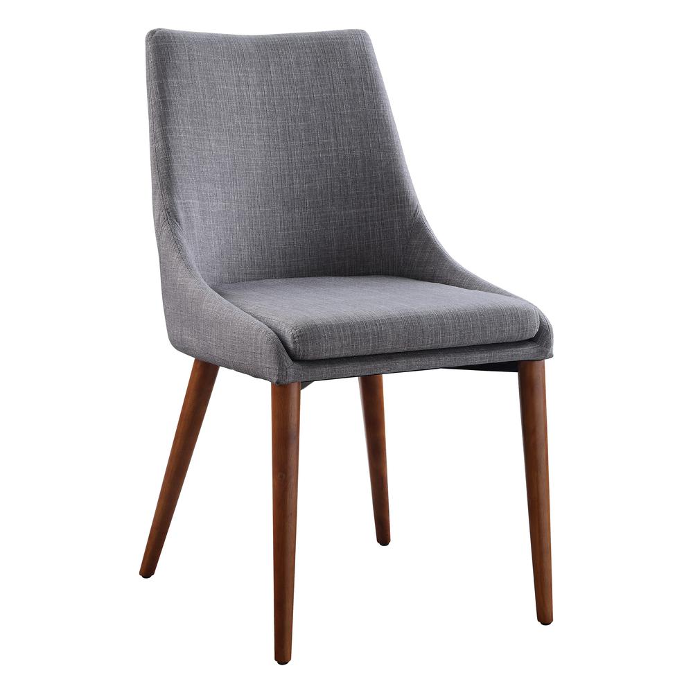 Palmer Mid-Century Modern Fabric Dining Accent Chair in Dove Fabric 2 Pack, PAM2-M55. Picture 1