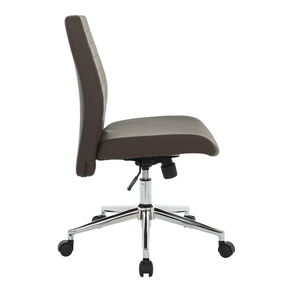 Mid-Back Managers Chair in Chocolate Bonded Leather with Chrome Finish Base, EC51830MC-EC51. Picture 3
