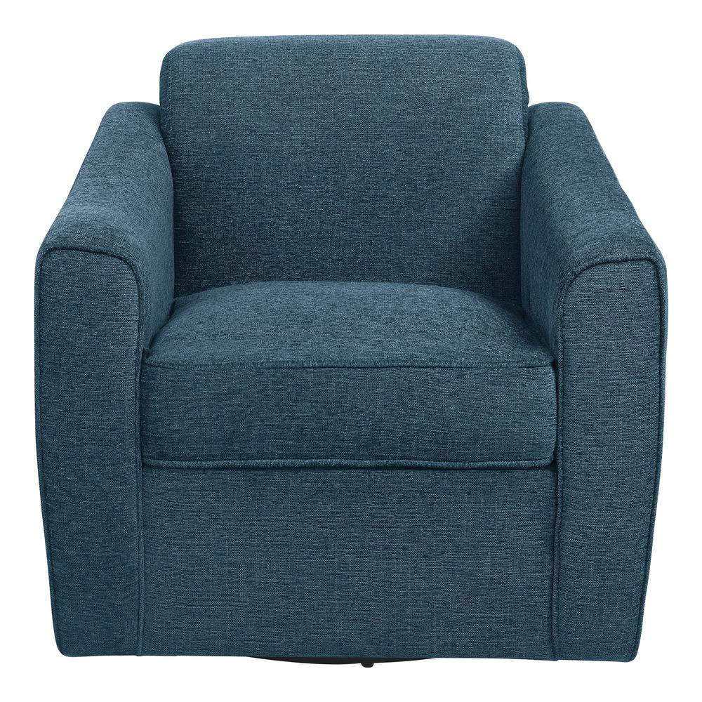 Cassie Swivel Arm Chair in Navy Fabric, CSS-N21. Picture 3